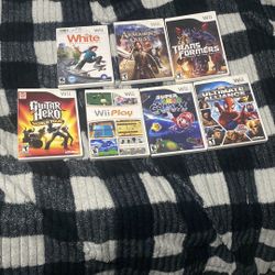 Nintendo Wii Game Bundle - Super Mario Galaxy, Guitar Hero, Wii Play & More!