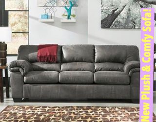 New Plush Grey Sofa! Couch and Loveseat set sectional deals here