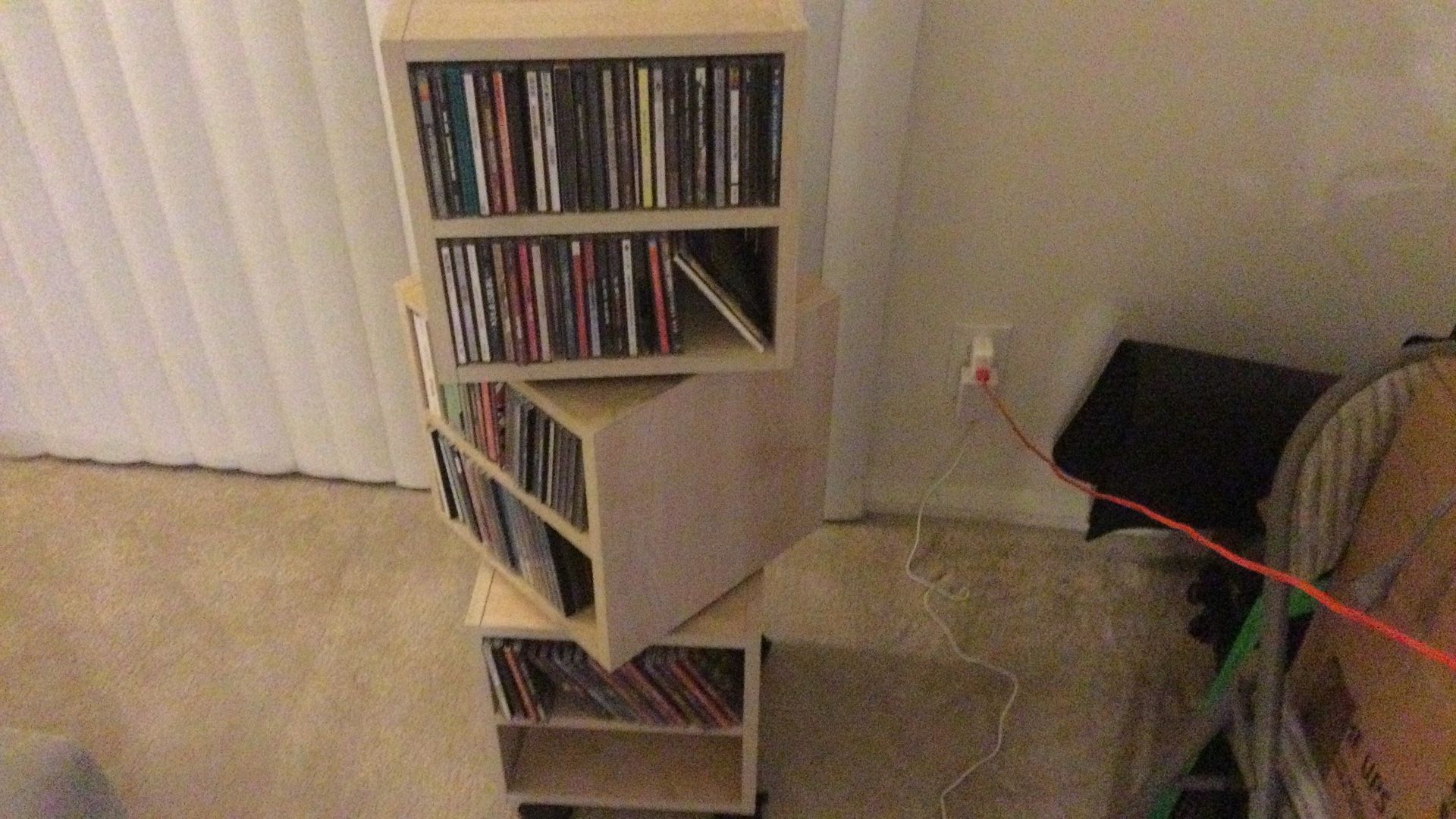 Music CDs & Movie Soundtracks "ALL IN PLAYING CONDITION" on a 3 Rotating Section Rolling Shelf