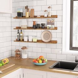 The 3-pack of 35.4"L x 3.9"W x 2"H wall floating shelves for wall will give you ample storage space,