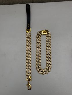 Heavy duty Cuban Dog Chain Collar And Leash