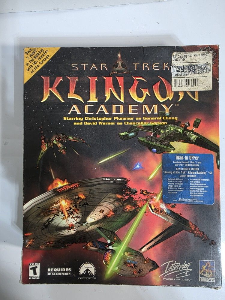 Star Trek Klingon Academy PC 6 CD Big Box w/ Captain’s Manual COMPLETE