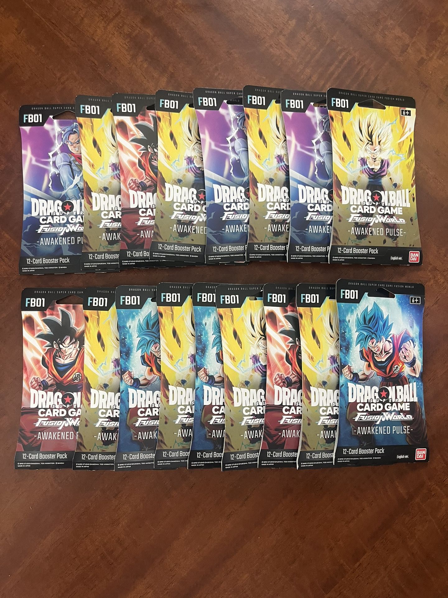 Dragon Ball Fusion World Awakened Pulse Sleeved Booster Lot x17 Factory Sealed FB01