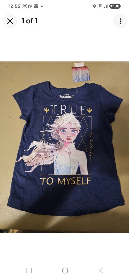 Disney World Frozen Elsa Anna Girls Toddler Short Sleeve Tee Shirt Top