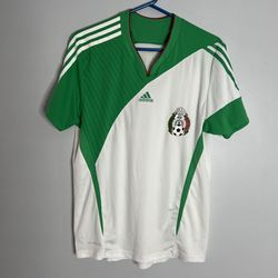 Mexico National Team Training Jersey Mens Medium White Green Adidas 2007 2008