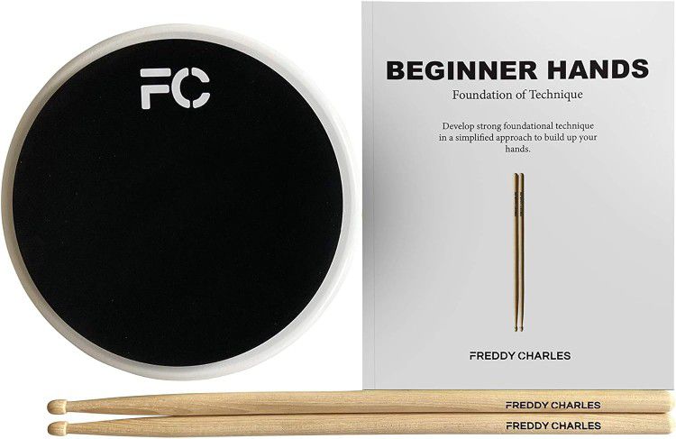 Premium Practice Drum Pad, 8 inches, Practice Pad Set With Drumsticks, Silent Lap Practice Pad