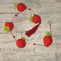 Earthbound Strawberry Crochet Decoration