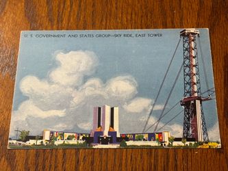 Vintage Postcard - Century of Progress - U.S. Government and States Group - Sky Ride, East Tower