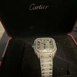 Cartier Santos Iced Out Watch 36mm