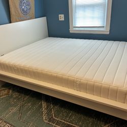 IKEA Queen Bed Frame +  Queen Mattress