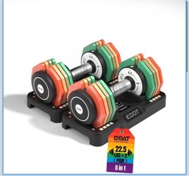 Adjustable Dumbbells Set/Single, 12.5LB/22.5LB  5 in 1