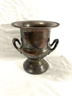 Antique 1883 crown trademark ice bucket urn from Silver co. JB Rogers. Retails for $195.