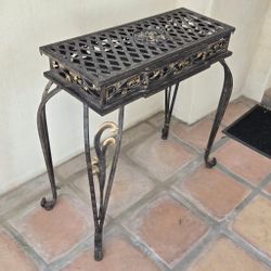Vintage Wrought Iron Plant Stand Table Art Deco Style