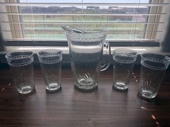 Glass Pitcher and Tumbler Set