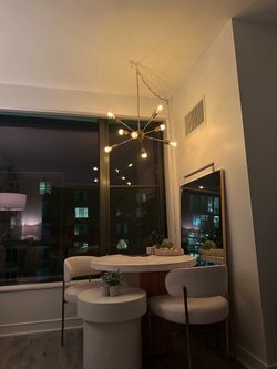 No-drill Sputnik ceiling light (plug-in) + dimmer switch