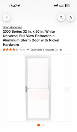 Andersen 2000 Series White Aluminum Storm Door 32x80