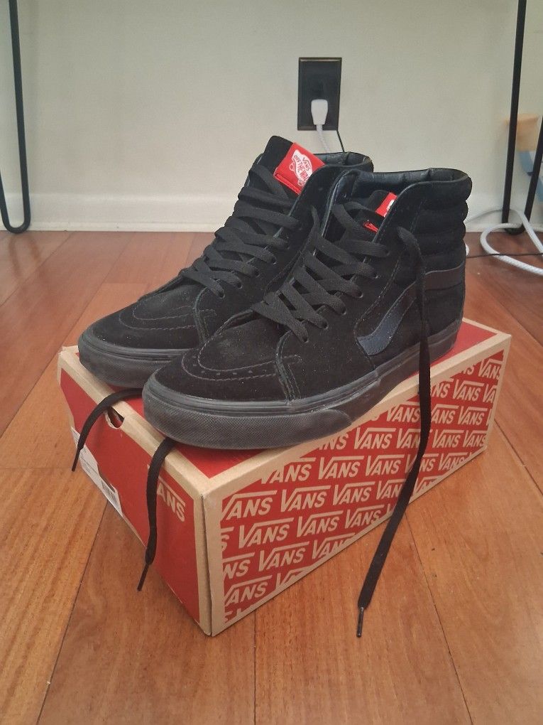 Vans Sk8-Hi All Black Size 8.5