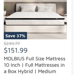 Gently Used X 9 Months  Full Sized Mattress With Full Sized Metal Frame. 