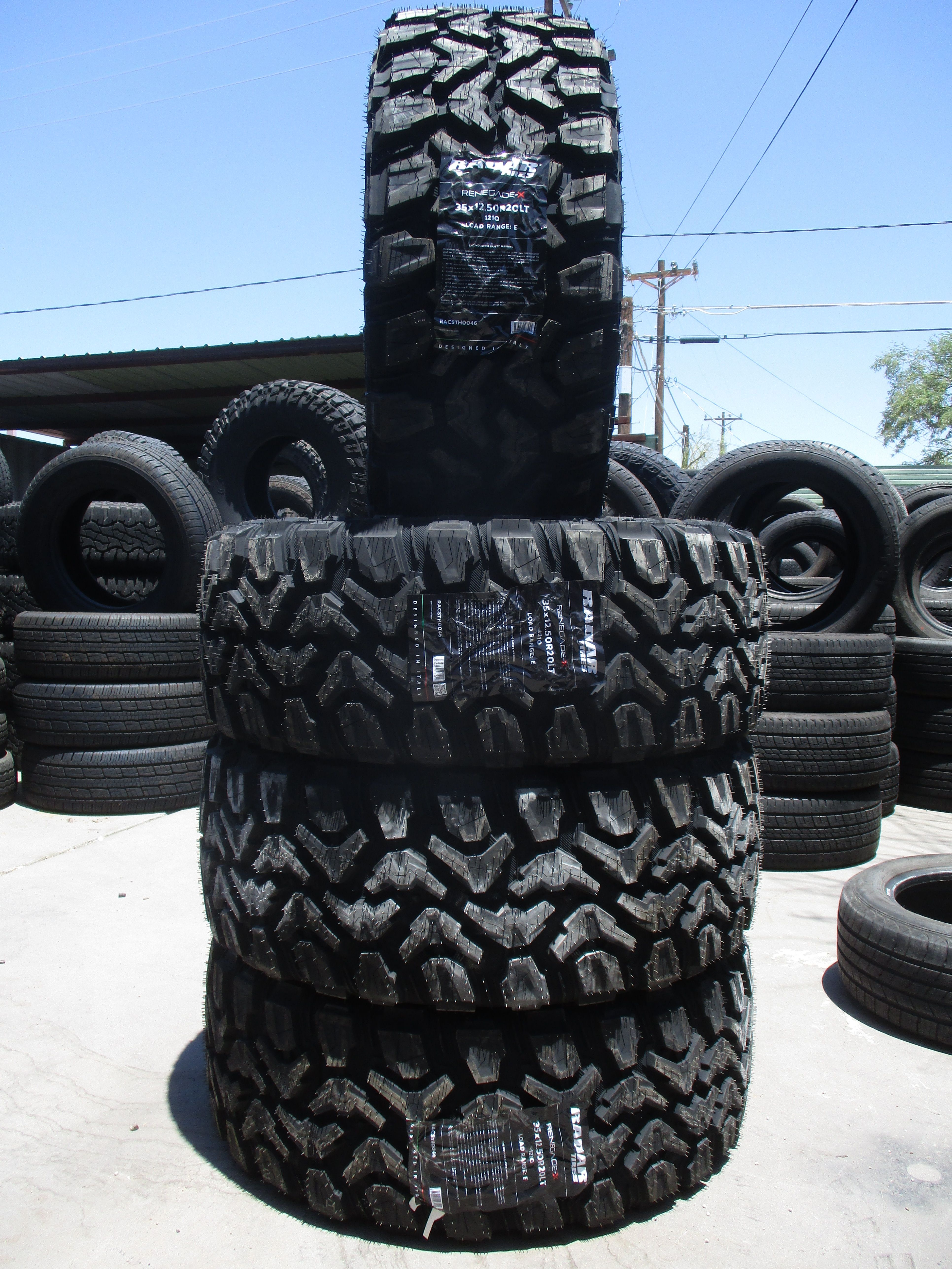 35x12.50R20 LT New Radar Renegade X Mud Terrain 10 Ply Tires