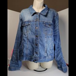 Plus Size Basic Editions Denim Jacket