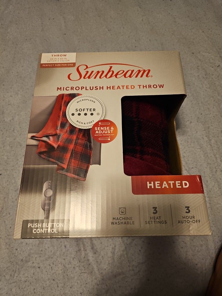 Brand NewvSunbeam Heated Throw 50x60