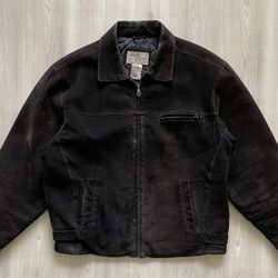 Vintage 90s Basic Equipment Leather Bomber Jacket Genuine Suede Worn  Sz Medium 