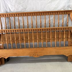 Solid Oak King Headboard and Footboard