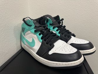 Air Jordan 1 Mid Black Teal White Sneakers