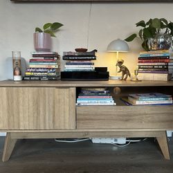 Mid-Century Modern Wood TV Stand / Media Console – $60