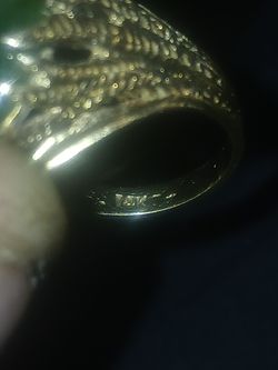 Vintage jadeite 14k ring