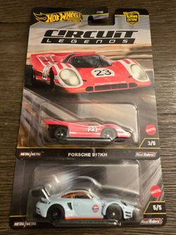 Hot Wheels Premium Circuit Legends Lot of 2 Porsche 917KH & Porsche 911 GT3 R