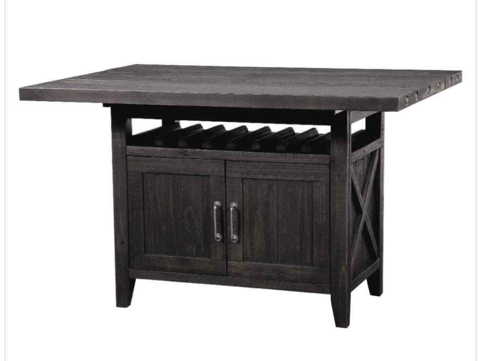 Dining Room Table - Expandable - Wine holder + Storage - Fully Expanded 36.5”h x 58”l x 43”w  - Closed 36.5”h x 58”l x 26”w