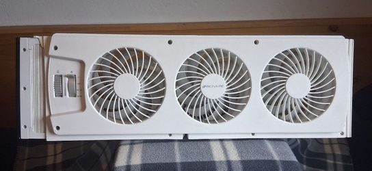 BIONAIRE THIN WINDOW FAN WITH CONFORT CONTROL MANUAL THERMOSTAT