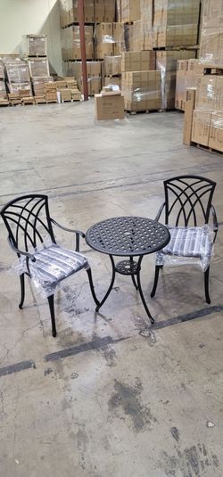 3-PIECE OUTDOOR BISTRO SET TABLE AND CHAIRS FOR PATIO