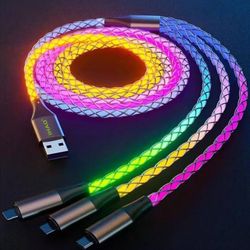 iPhone Samsung Galaxy, LG, PS5 Android Cell Phone Led Fast Multi charger 3 in 1 