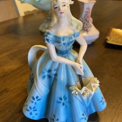 Vintage Lefton China Girl Planter 