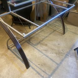 Wooden/ Glass Desk For Sale 
