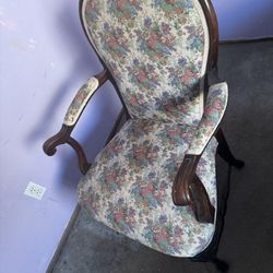 Floral Wooden Chair 