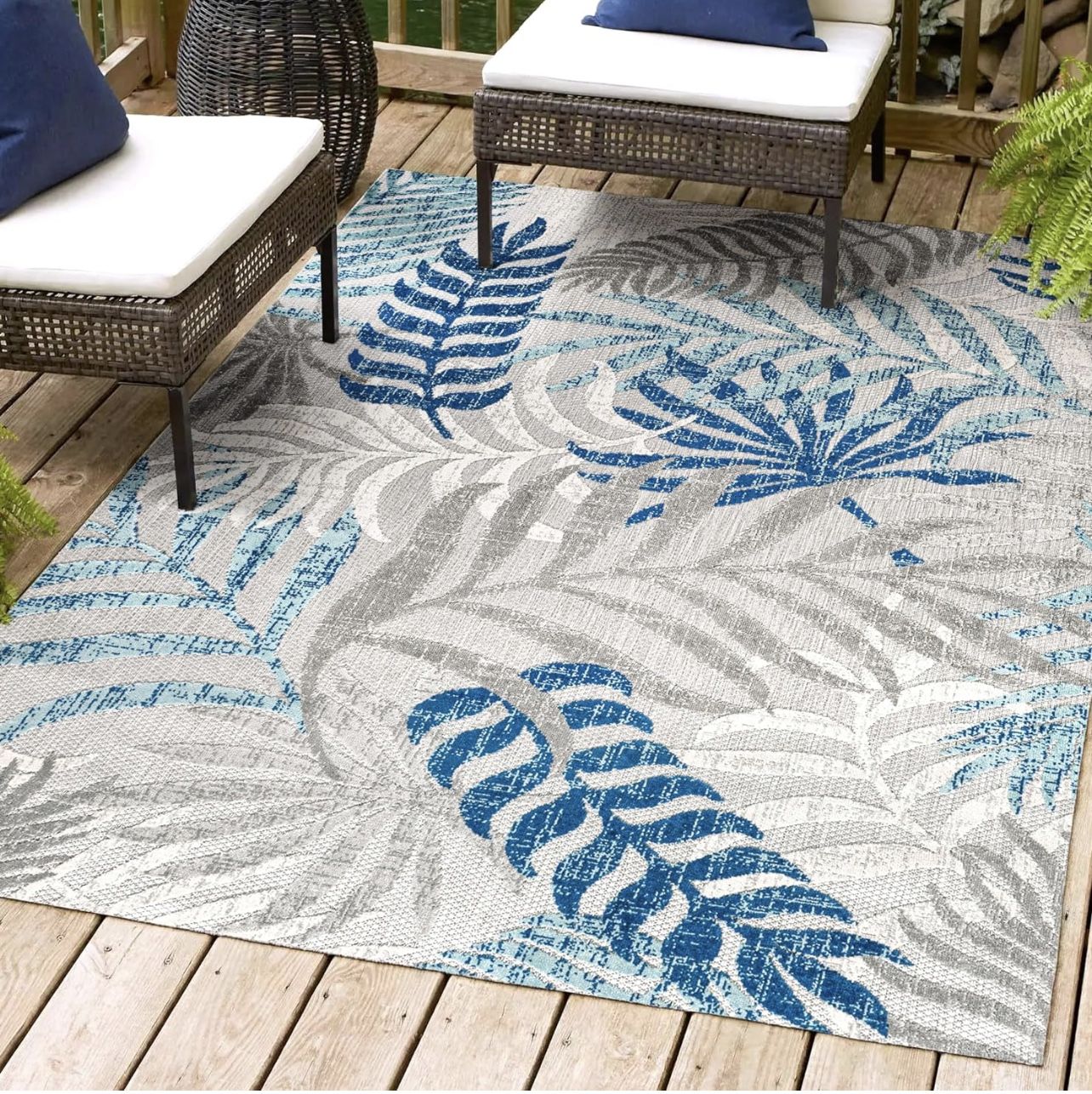 Tropics Palm Leaves Indoor Outdoor Area-Rug