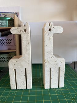 Heavy Giraffe Stone Bookends