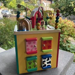 Battat Farm Theme Activity Cube Wood