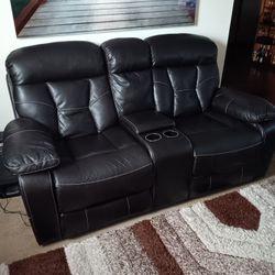 Leather Reclining Sofa And Loveseat 