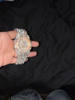 Rose gold ap moissanite watch