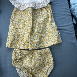 Yellow Floral Dress w/ Bottoms 