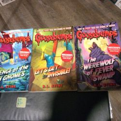 Three Paperback Books From The Classic Goosebumps Series: By RL Stine: Published 1993.