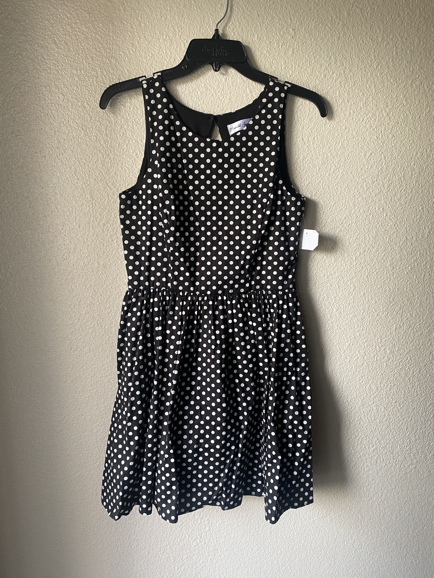 Brand new womans Emerald Sundae brand Black and White Polka Dot Dress Up for Sale