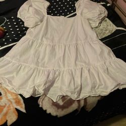 H&M Medium White Mini Dress Summer Dress