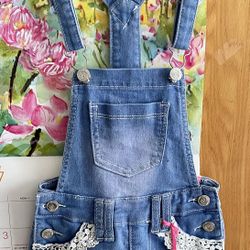 Girls Yummy Wash Denim Shortfall W Crochet