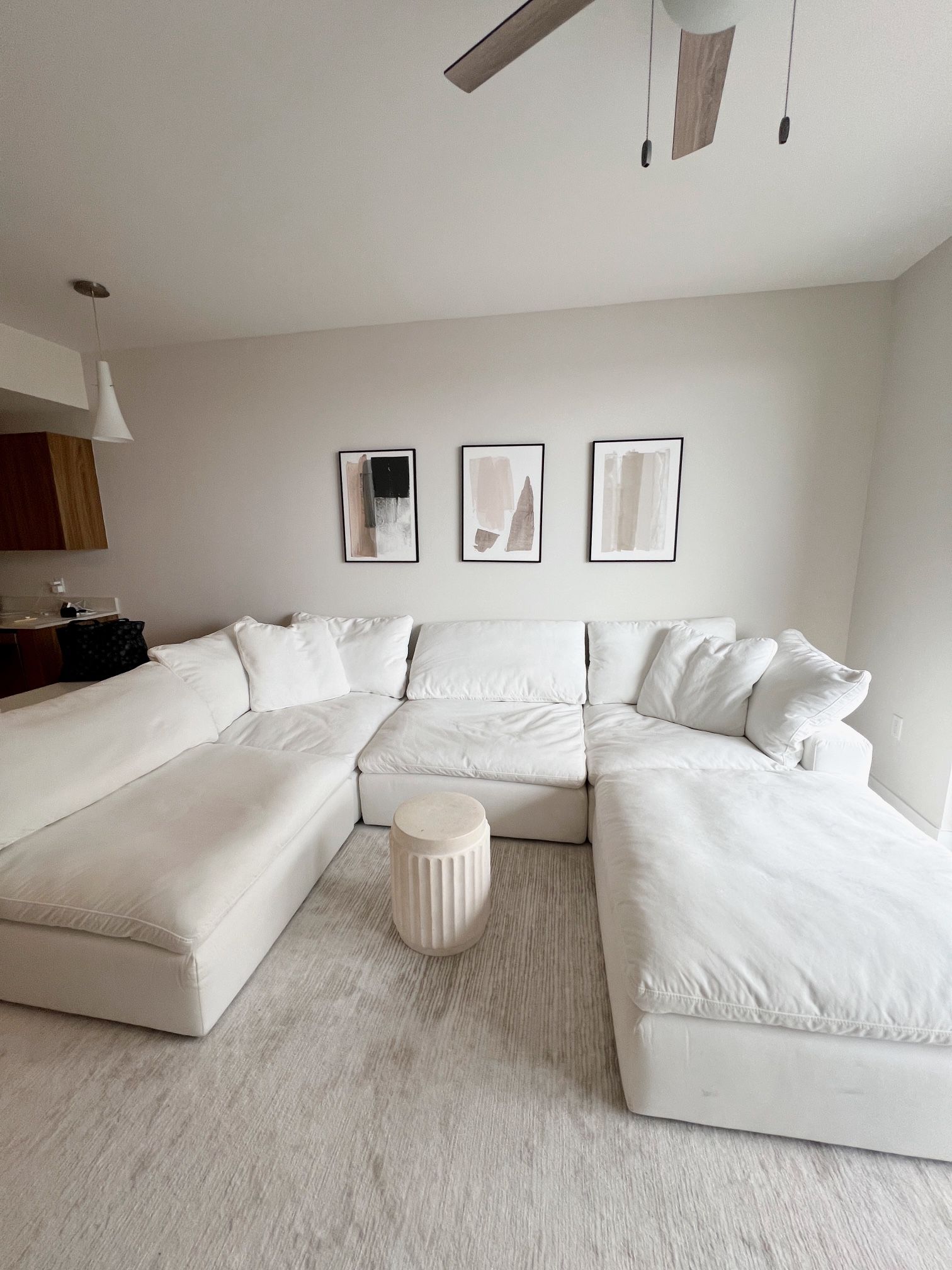 Nixon City Furniture Modular Sectional White Couch - 5 Pieces