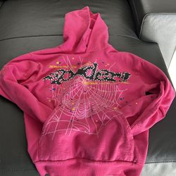 Pink V2 Sp5der Hoodie Size Medium